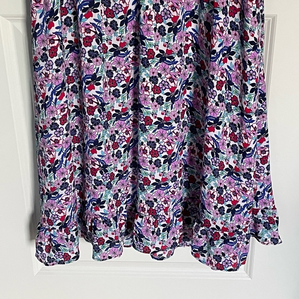 Talbots Paradise Floral Print Flutter Sleeve Popover Dress 29531 - Picture 8 of 15